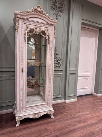 Cairo Grand Cream & Gold French-Style Glass Display Cabinet - Baroque Style - Showcase