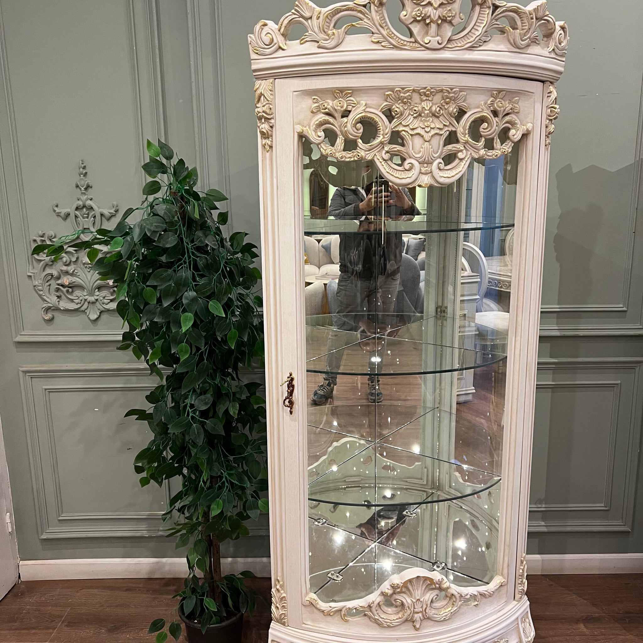 Otto Corner Showcase Glass Display Cabinet