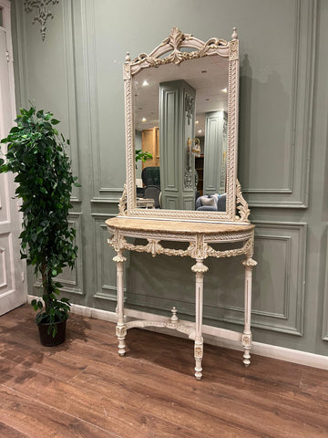Luxor Baroque Console Table With Mirror